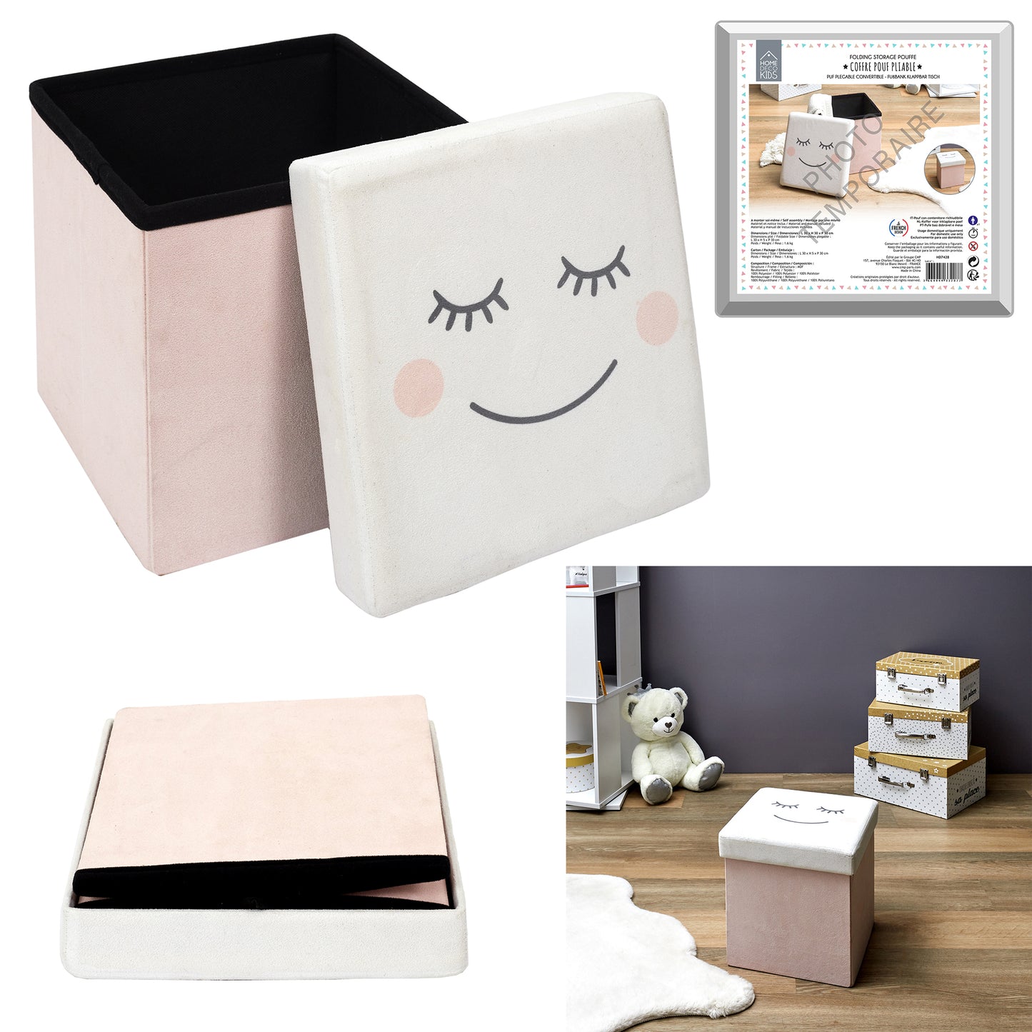 Coffre Pouf Pliable Moon