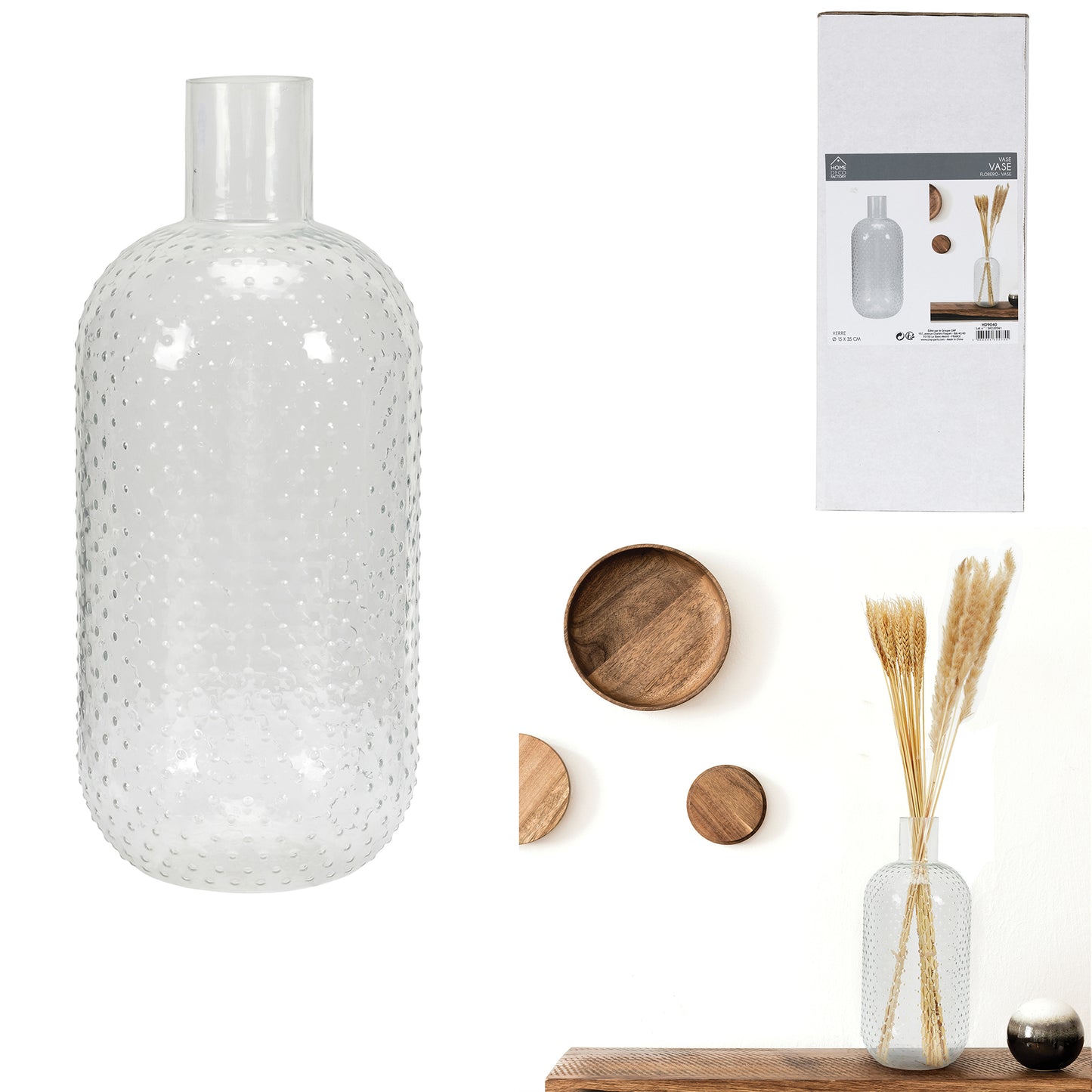 Vase Verre Bulle 35Cm