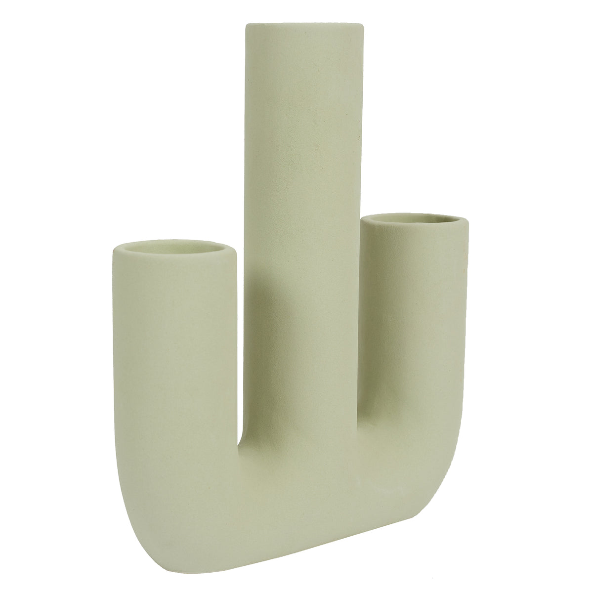 Vase Ceramique 3 Tubes Arty Vert D Eau