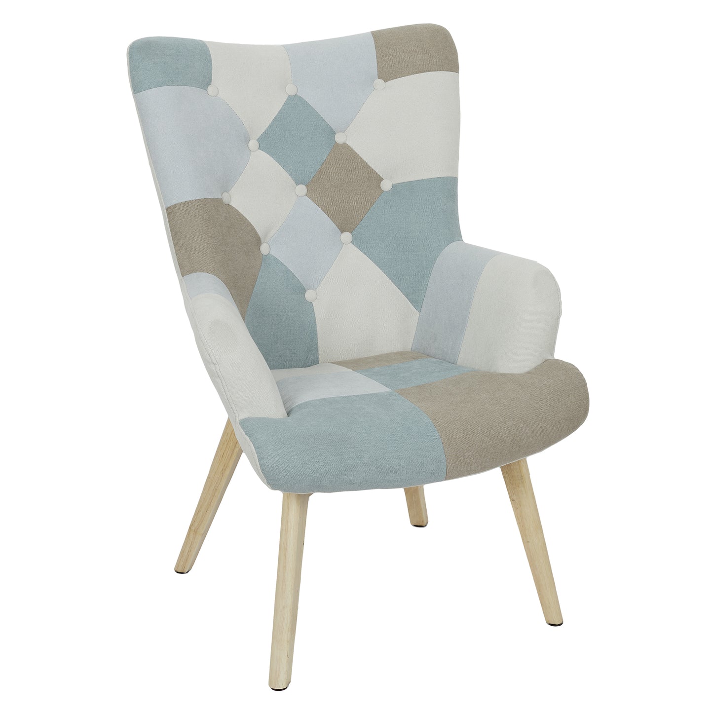 Fauteuil Helsinki Patchwork Bleu