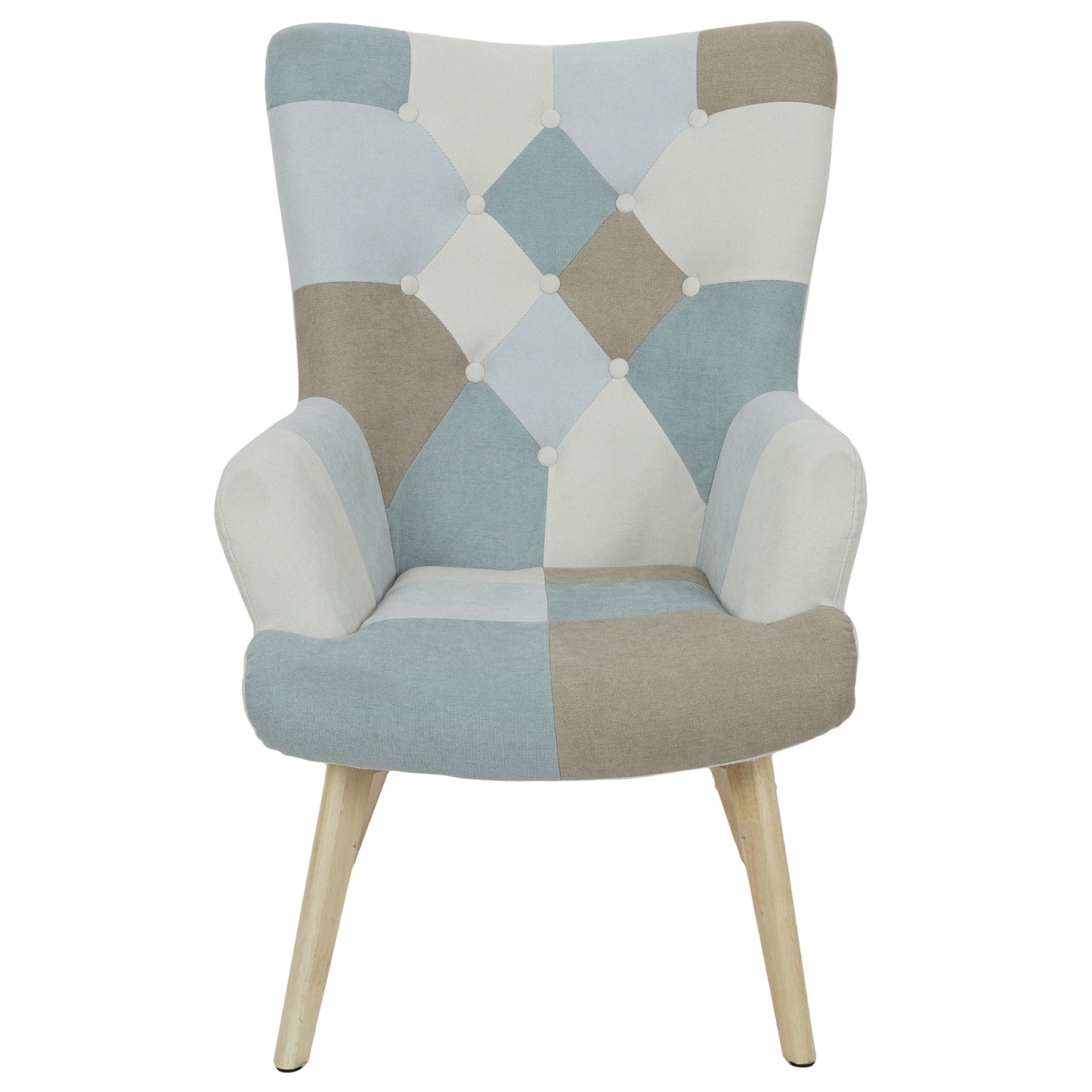 Fauteuil Helsinki Patchwork Bleu