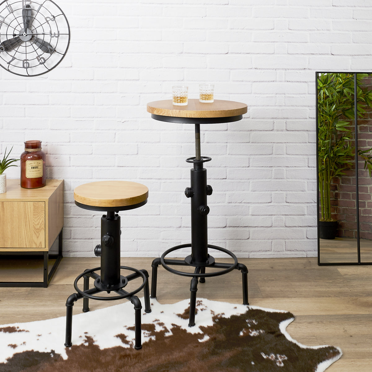 Lot De 2 Tabourets De Bar Indus