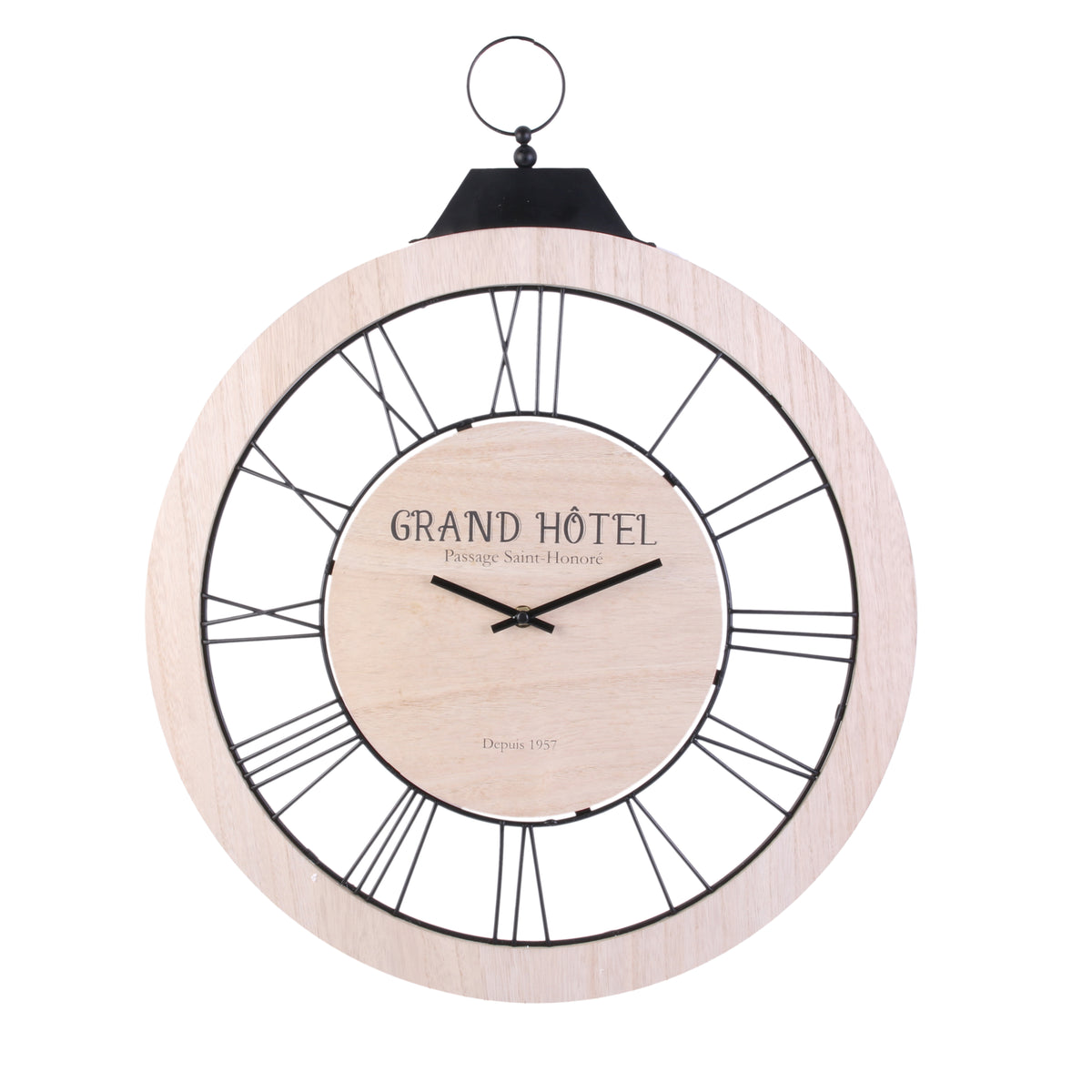 Horloge Murale Bois Et Metal Noir