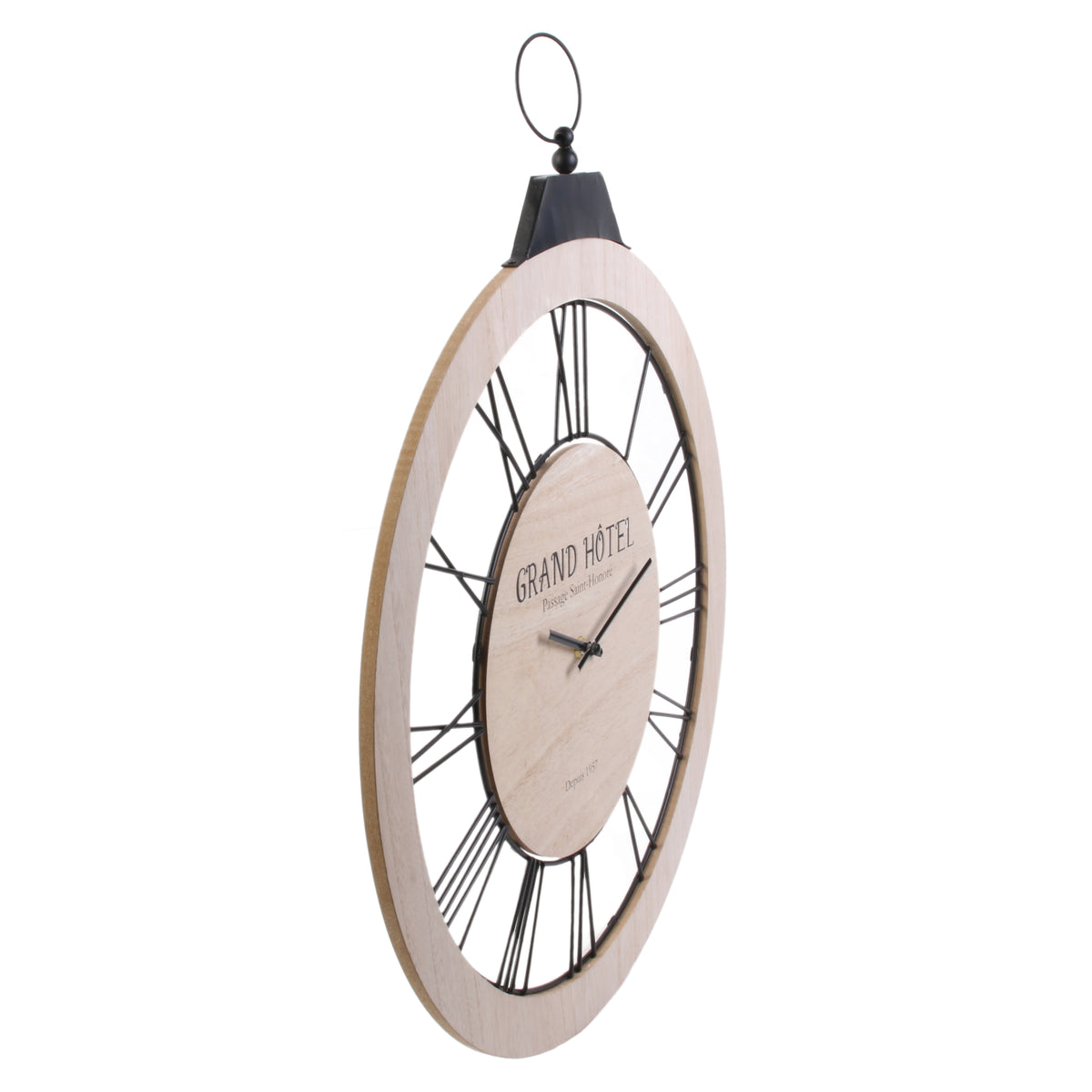 Horloge Murale Bois Et Metal Noir