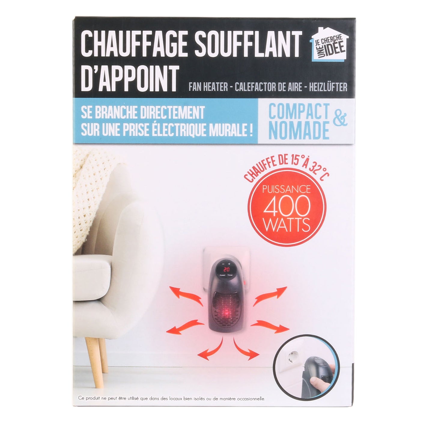 Chauffage Soufflant 400W 16Cm