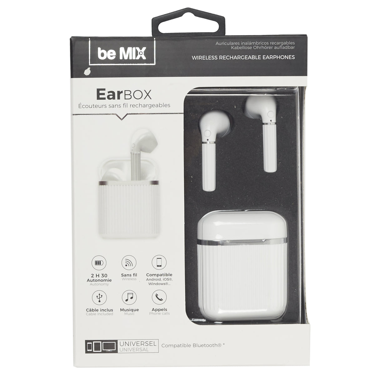 Ecouteurs Earbox Classique Sans Fil Blanc