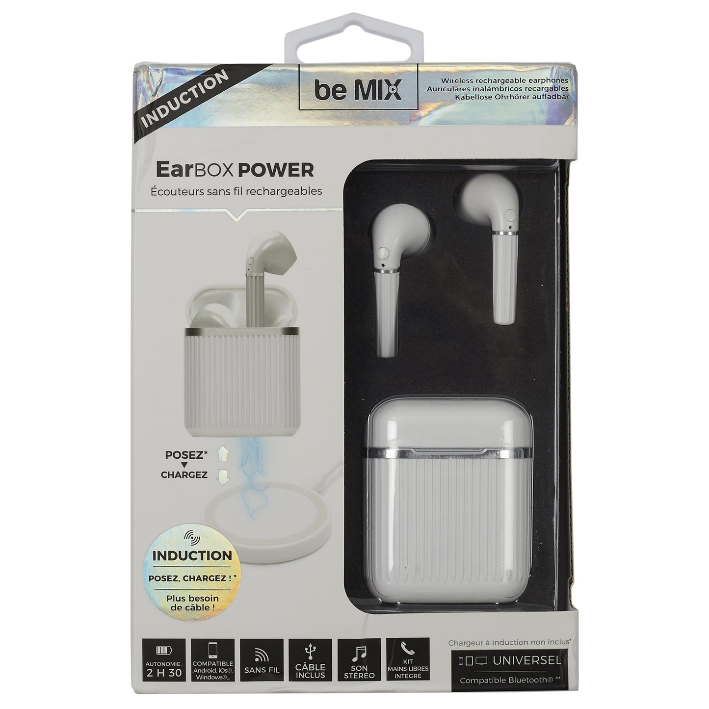 Ecouteurs Earbox Power Induction Blanc