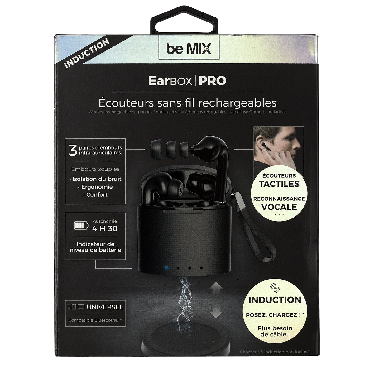 Ecouteurs Earbox Pro Induction Noir