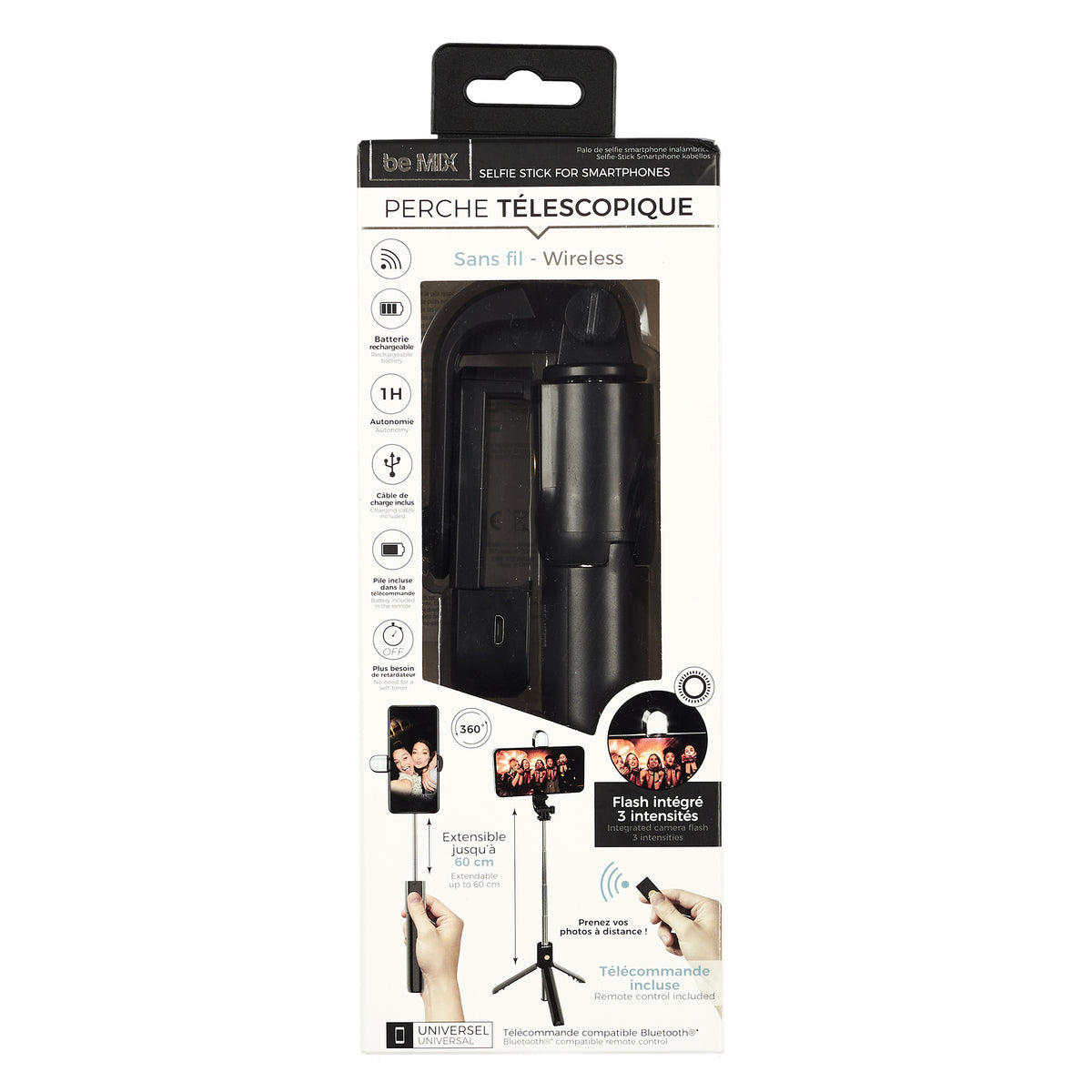 Perche Trieped Selfie Sans Fil Lumiere Led