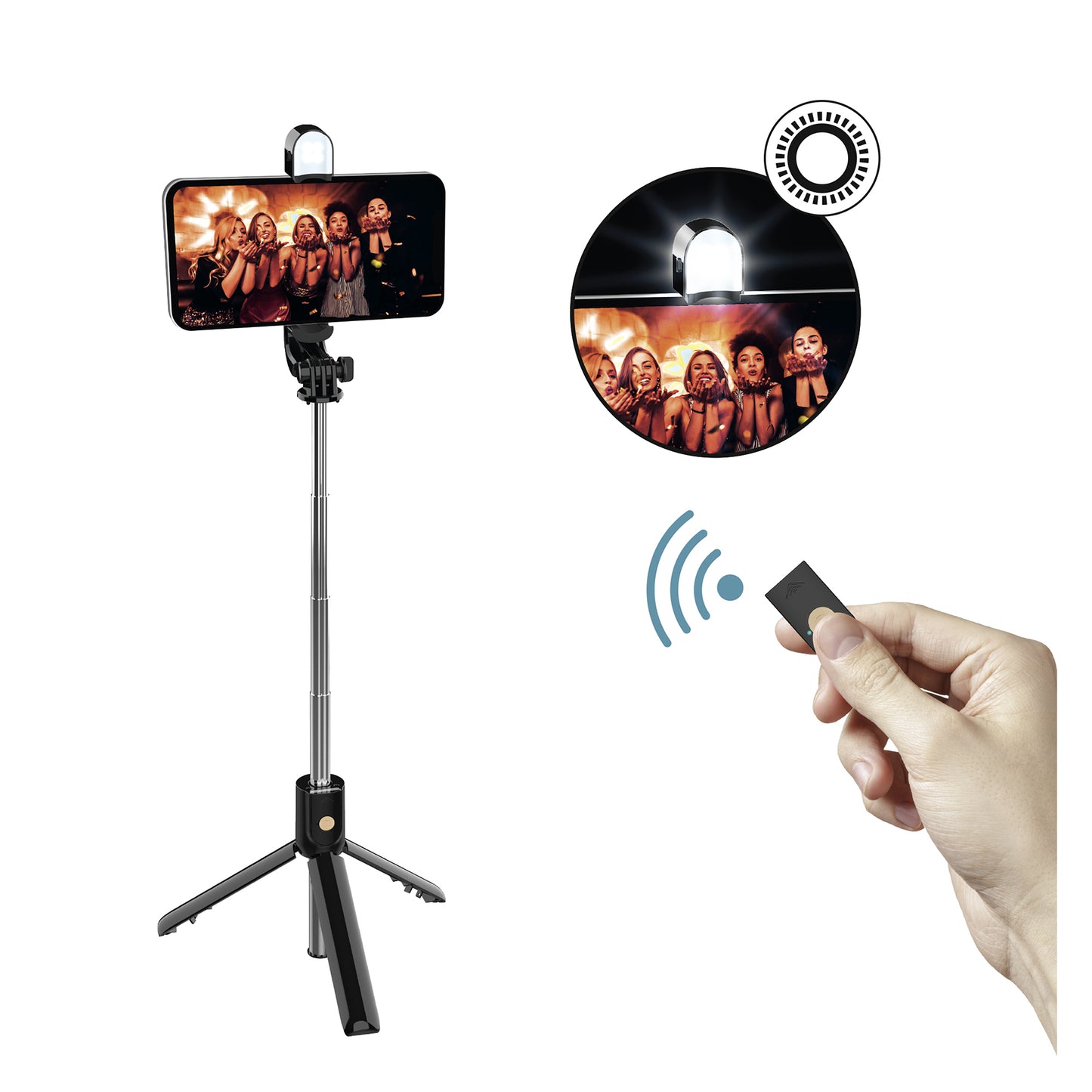 Perche Trieped Selfie Sans Fil Lumiere Led