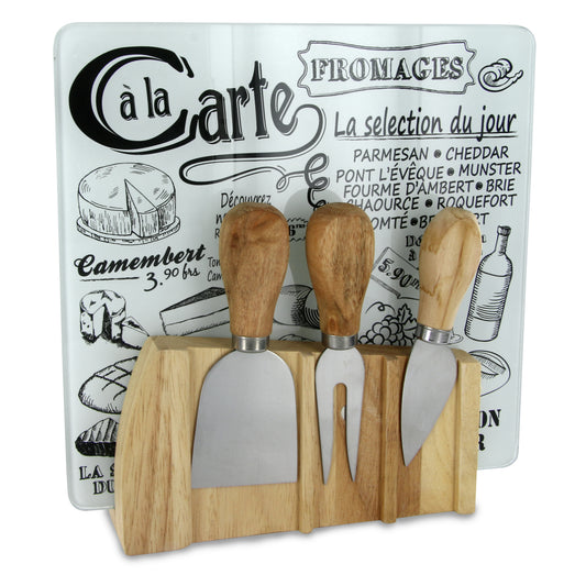 Planche A Fromage Avec 3 Ustensiles Aimantes