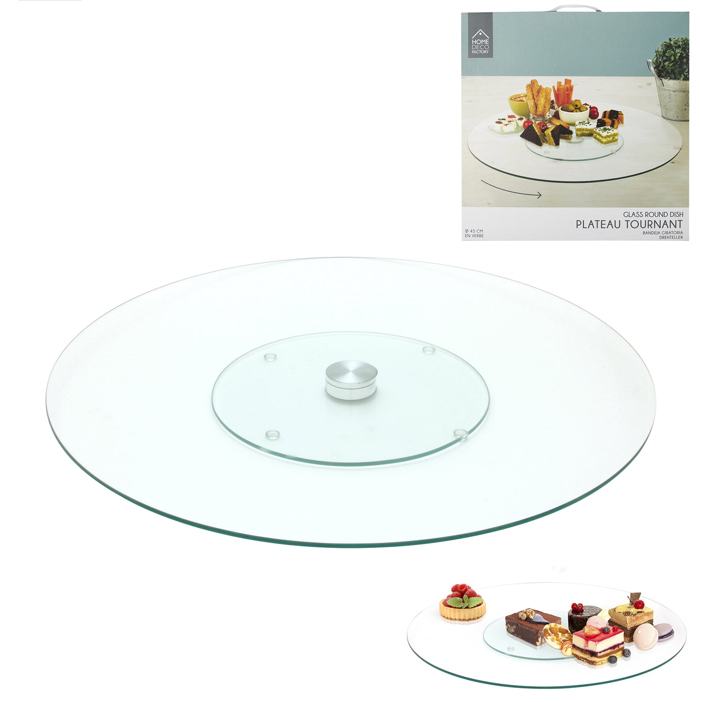 Plateau Verre Tournant 45Cm