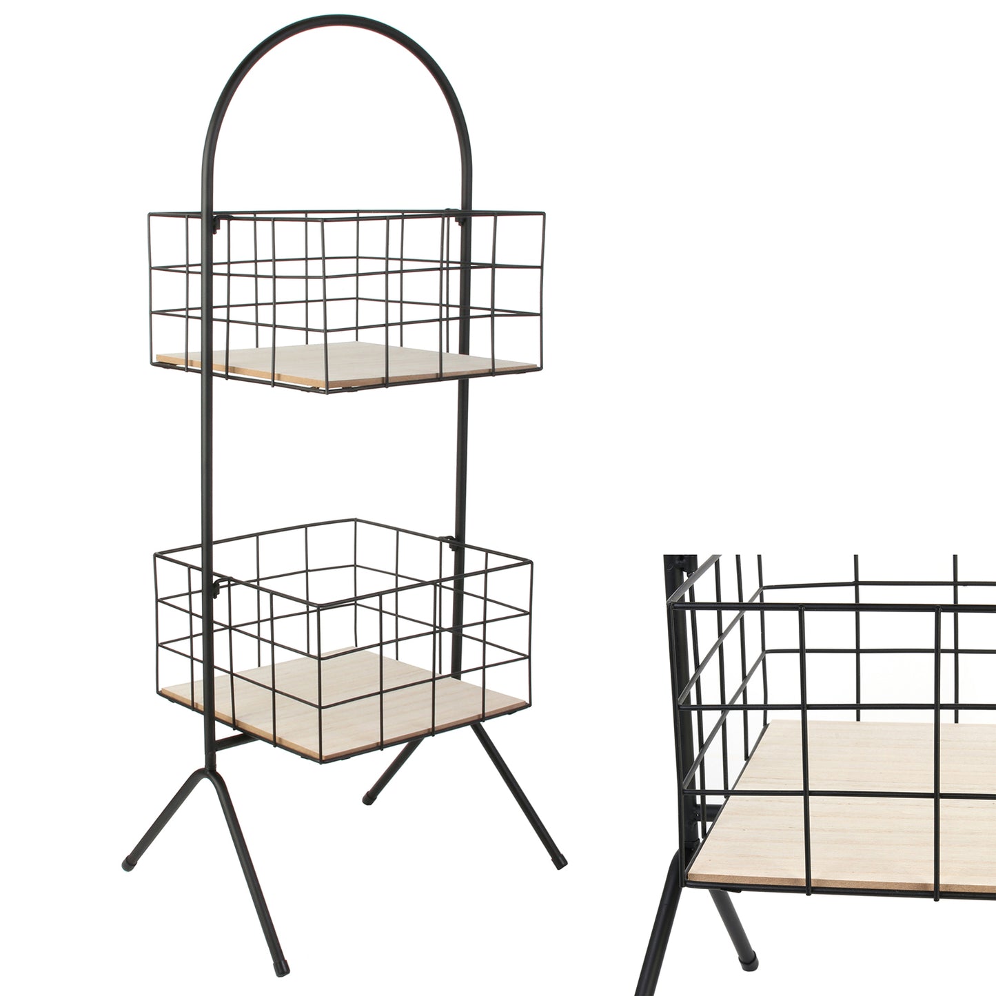 Desserte De Rangement Filaire 2 Paniers H80Cm
