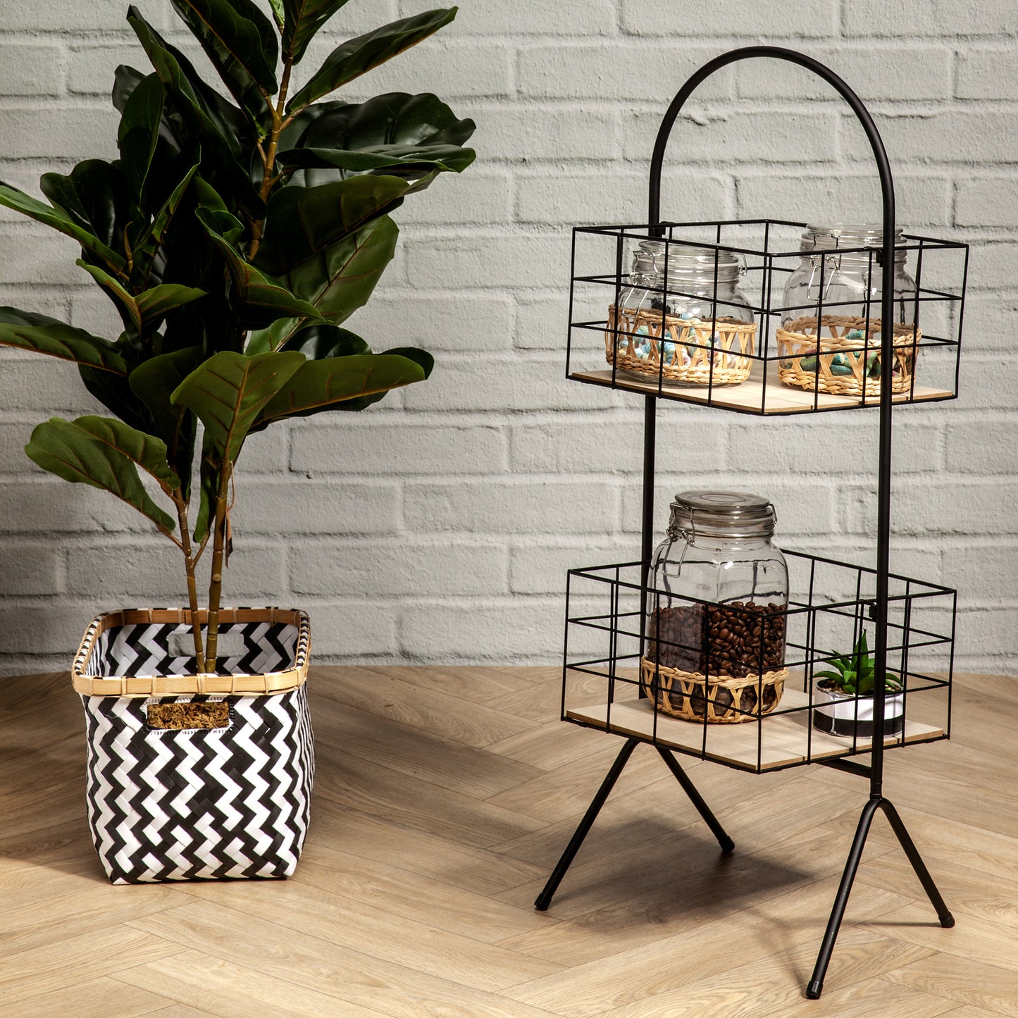 Desserte De Rangement Filaire 2 Paniers H80Cm