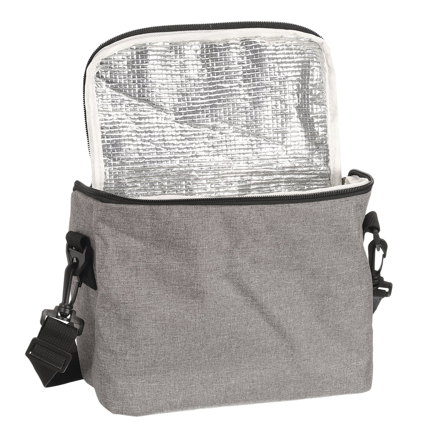 Lunch Bag Gris Zippe 26.5X21X12.5Cm
