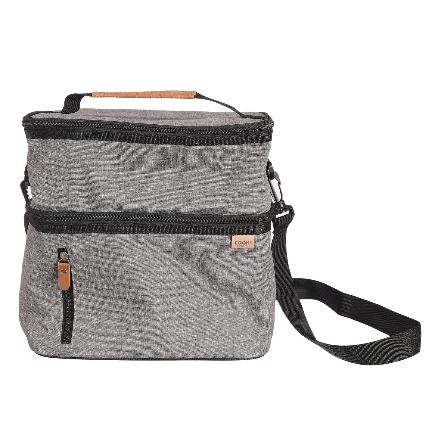 Lunch Bag Gris Zippe 26X27.5X18.5Cm