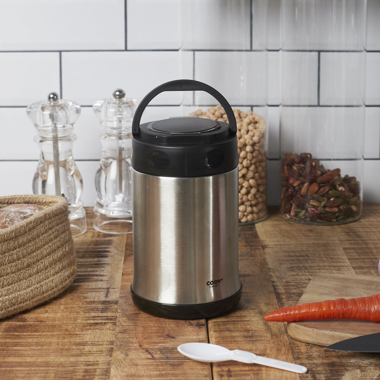 Bol A Soupe Isotherme Avec Couvert Inox 50Cl