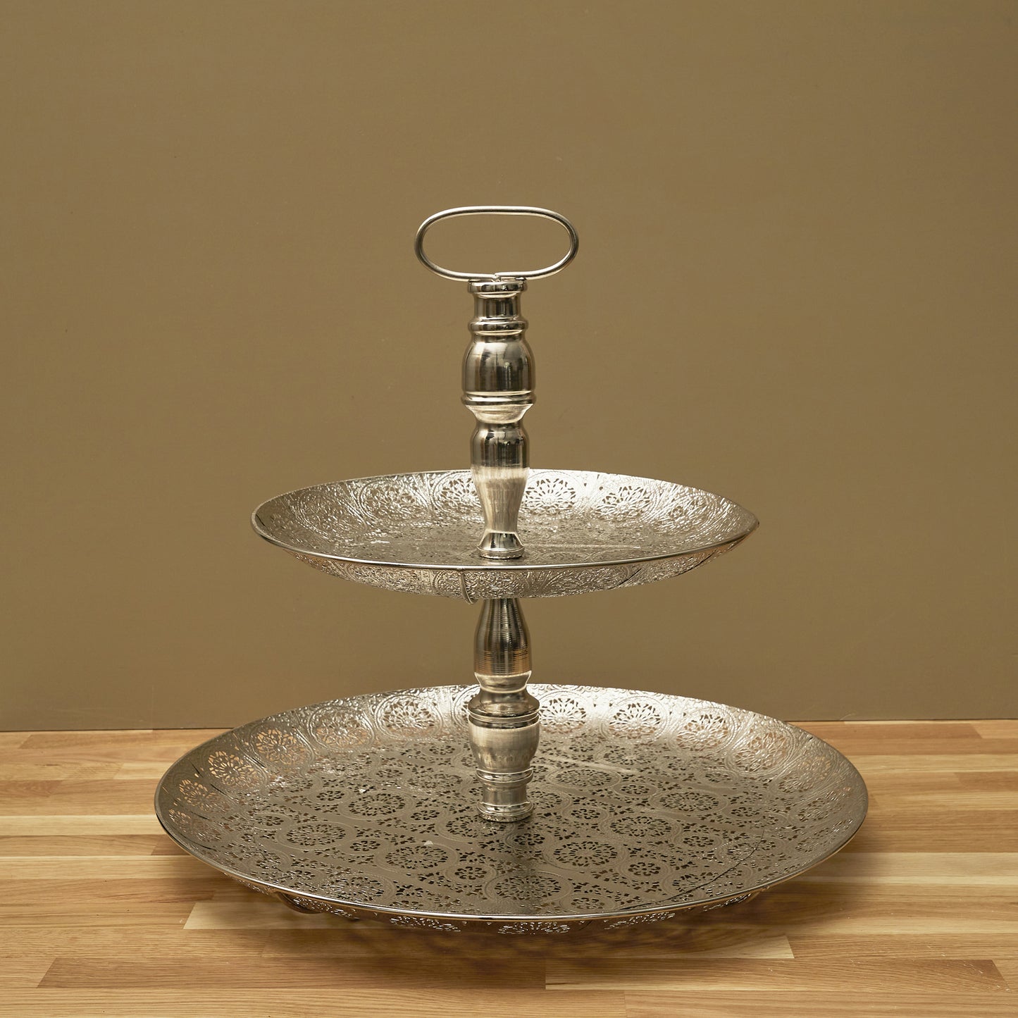 Plateau Decoratif Metal Double 49Cm