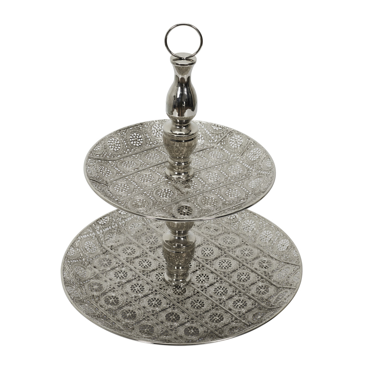 Plateau Decoratif Metal Double 49Cm