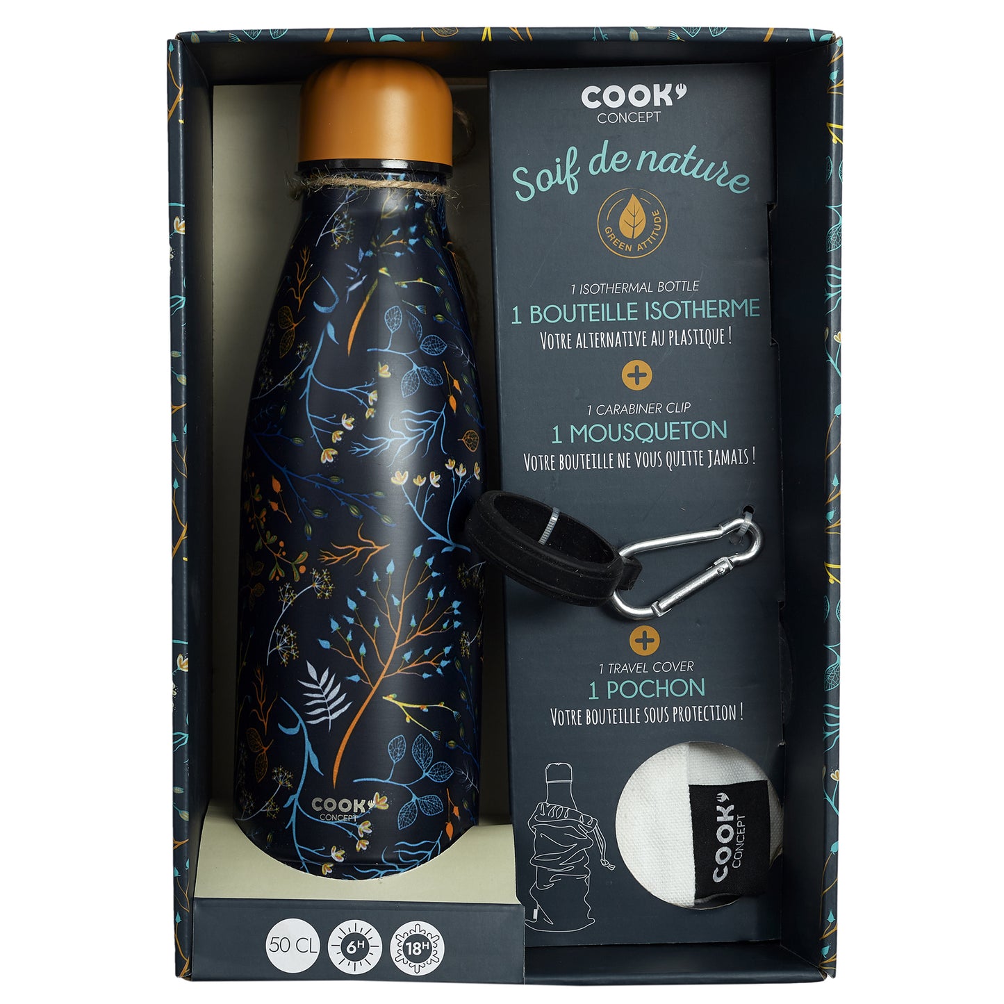 Bouteille Isotherme Fleurie Coffret 50Cl