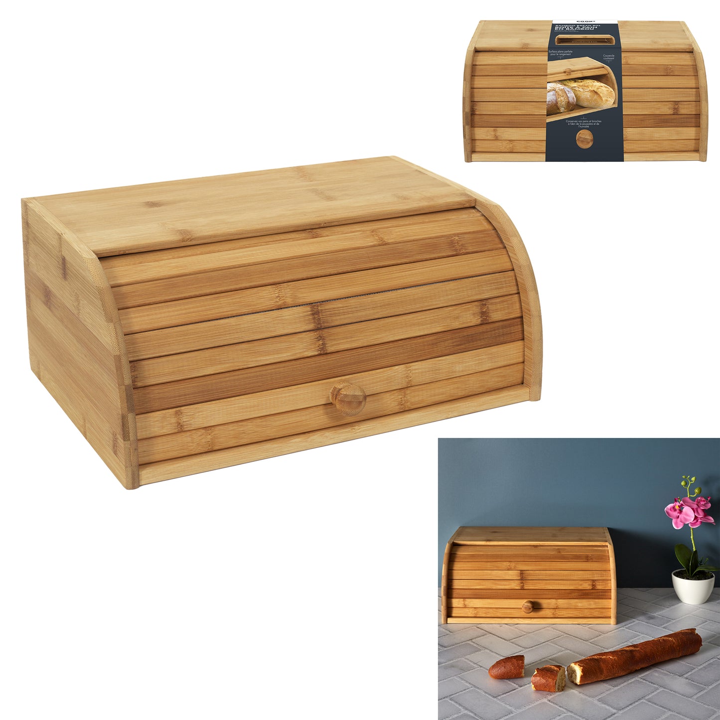 Boite A Pain Bambou 40X16Cm