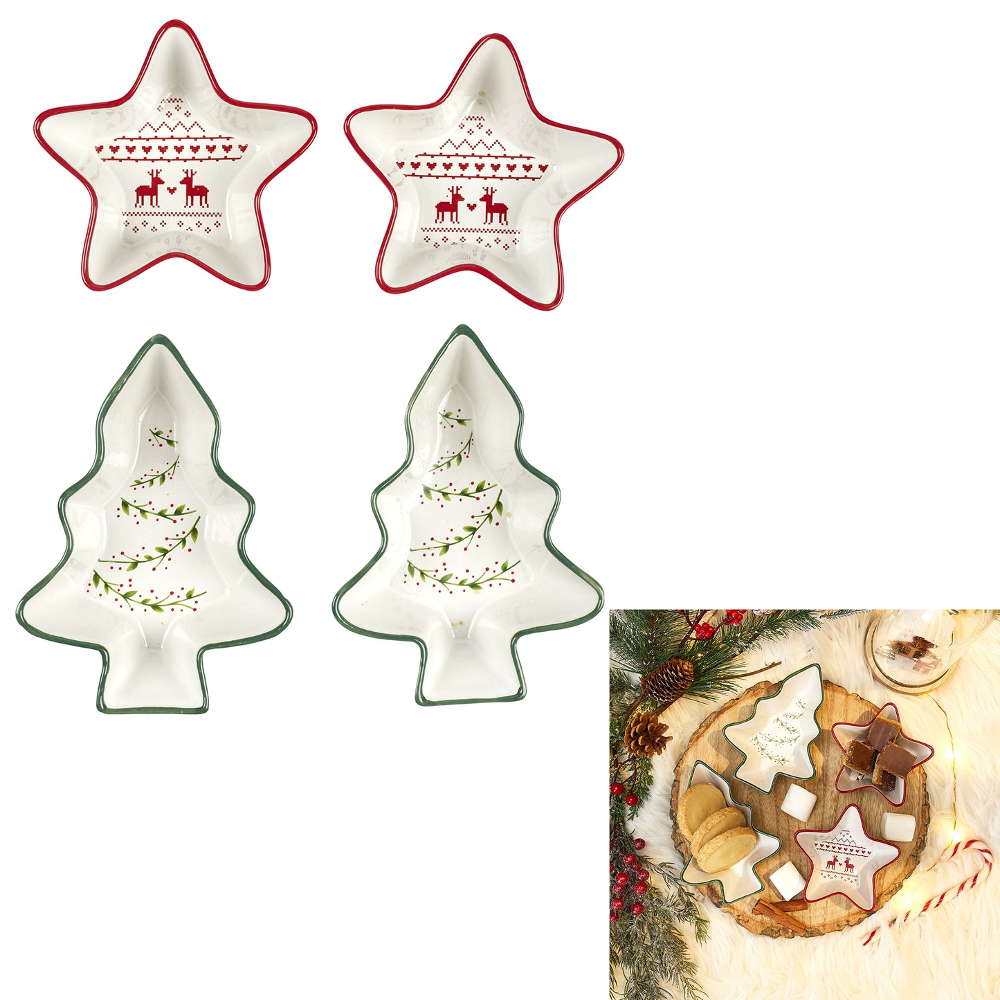 Lot De 4 Coupelles De Noel