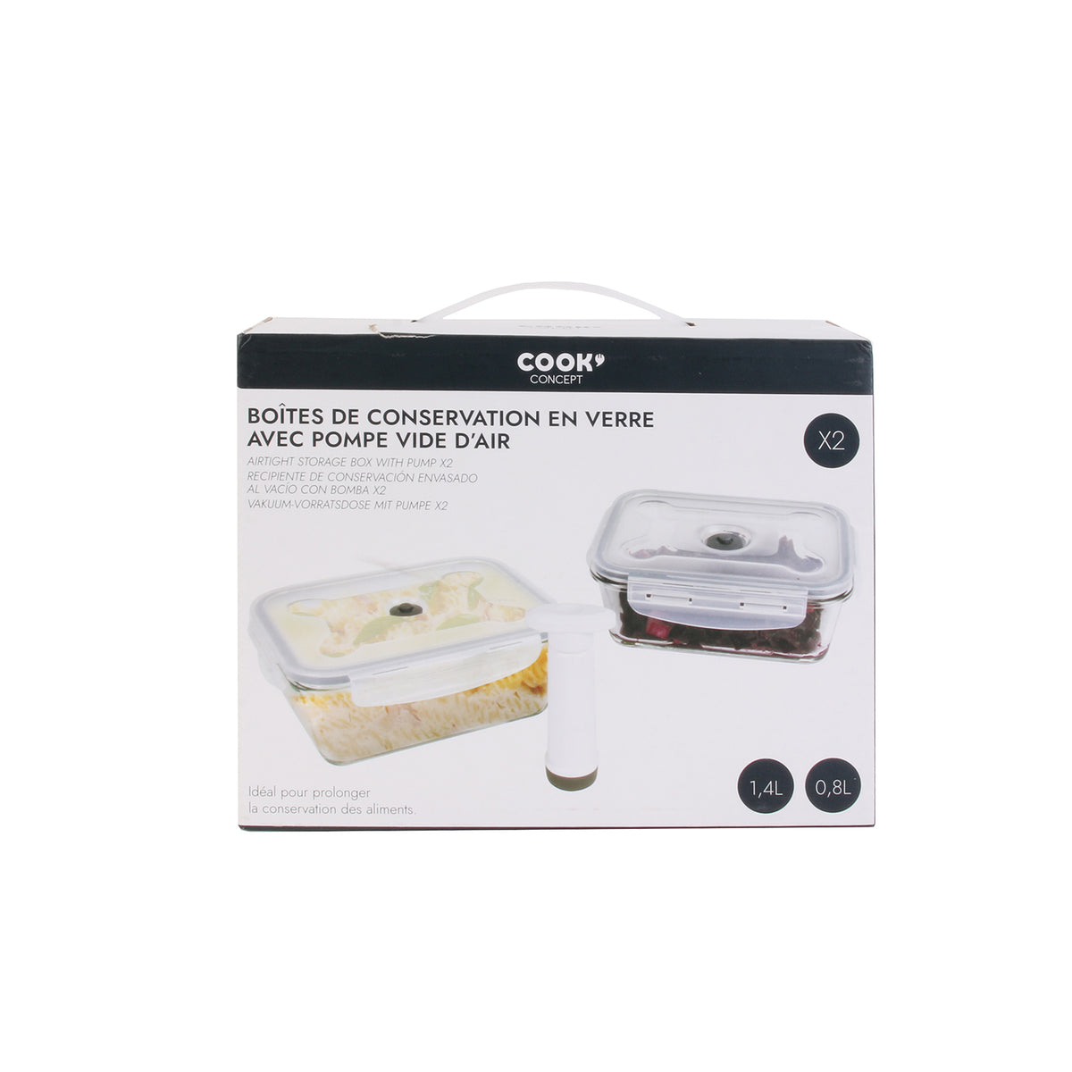 Boite De Conservation Vide Air Avec Pompe X2
