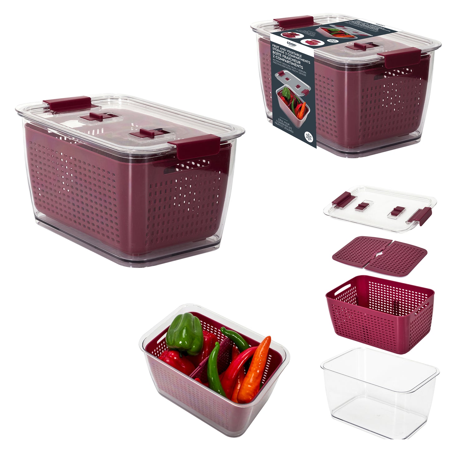 Boite Fraicheur Fruit Legume 2 Compartiments