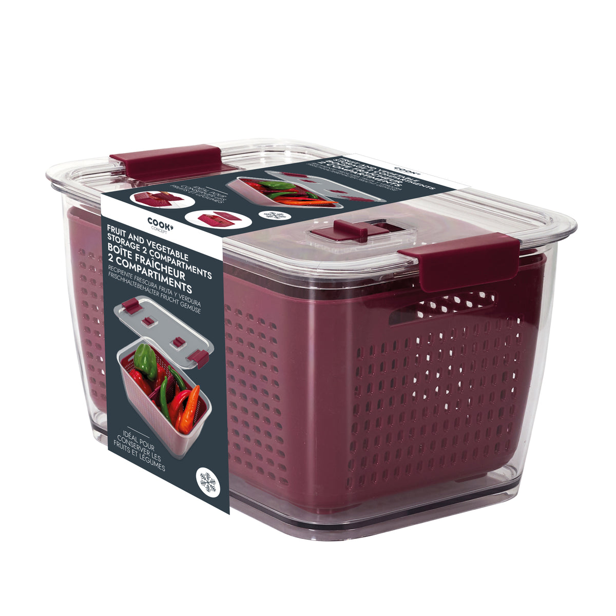 Boite Fraicheur Fruit Legume 2 Compartiments