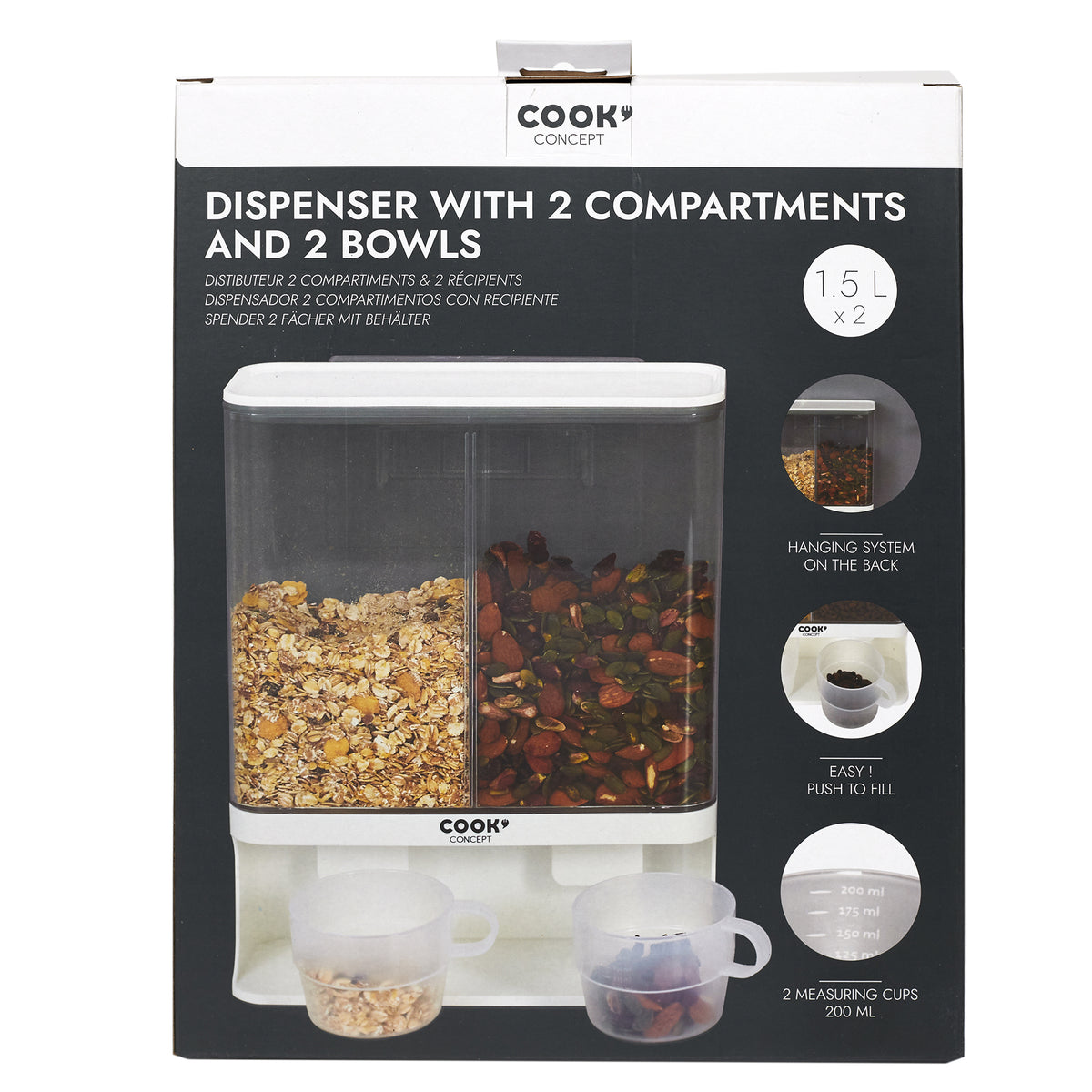 Distributeur 2 Compartiments 3L Avec Recipient