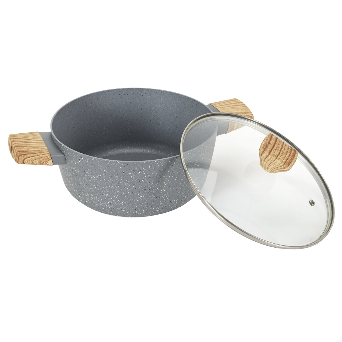 Faitout Aluminium Forge Manche Effet Bois 24Cm
