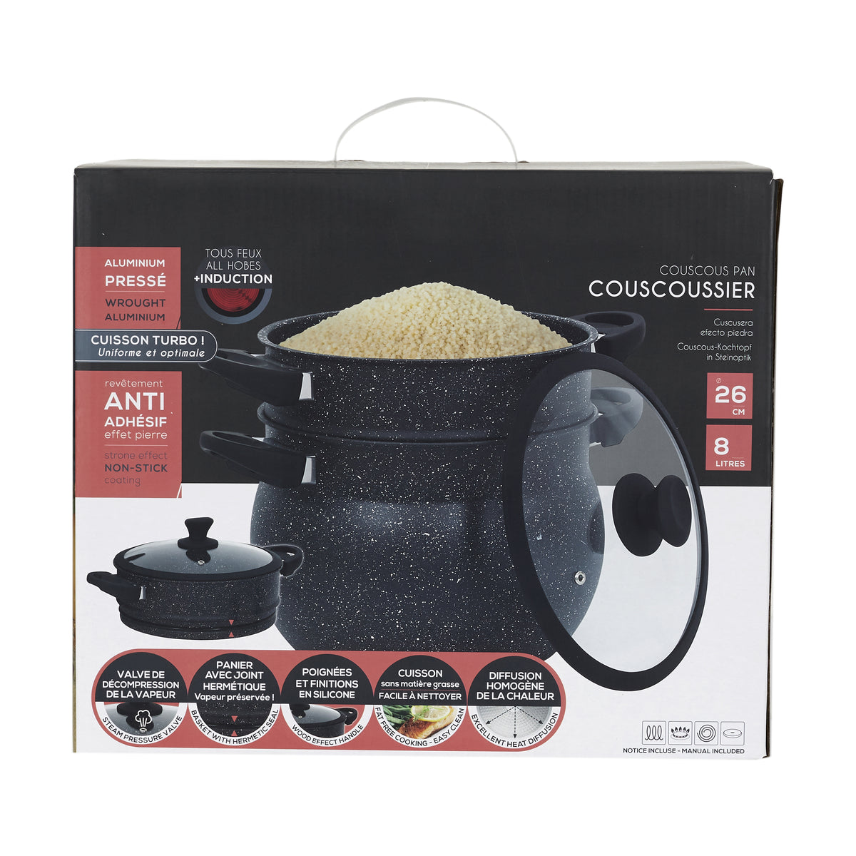 Couscoussier Effet Pierre D26Cm