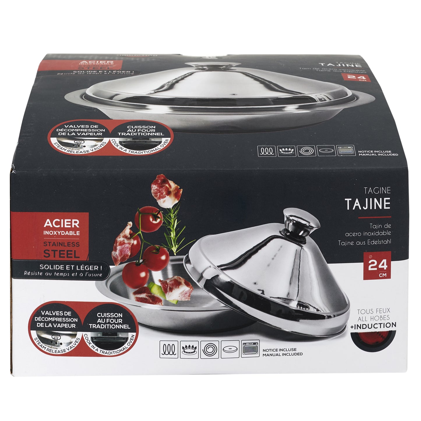 Tajine En Acier Inoxydable 24Cm