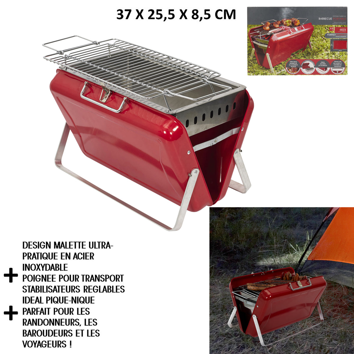 Barbecue Portable Rouge