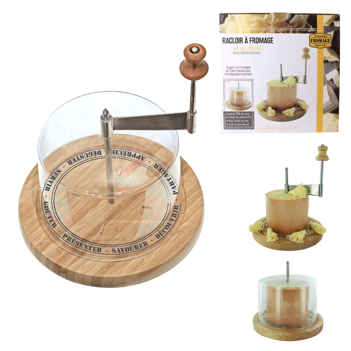 Racloir A Fromage Avec Cloche 18Cm