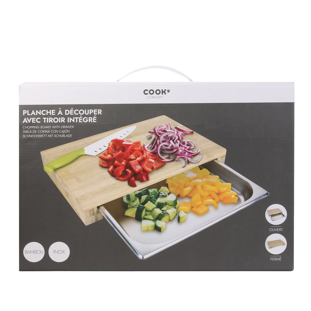 Planche A Decouper Tiroir Integre 38.5X26.5X5.5