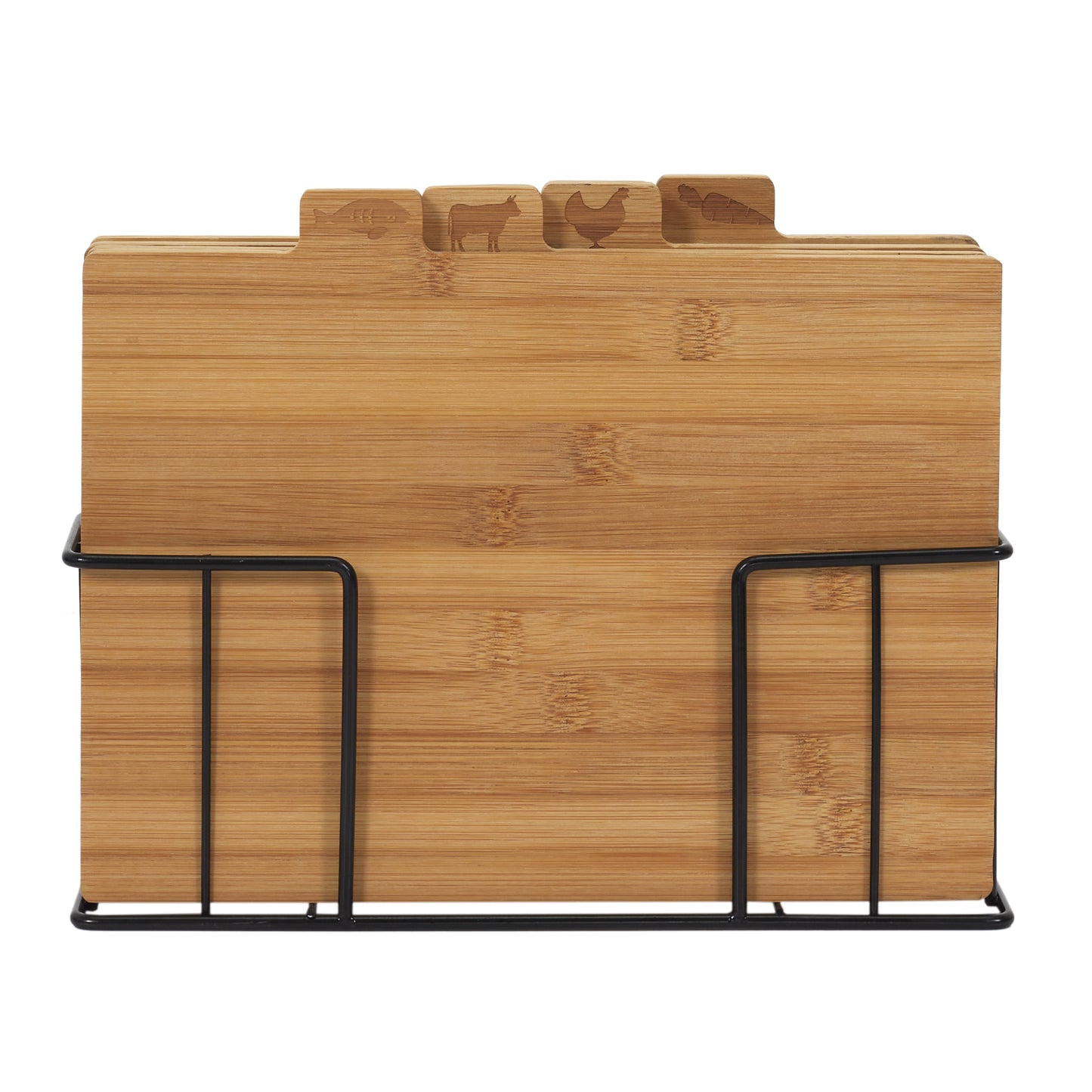 Planche A Decouper Bambou X4 Avec Socle Metal