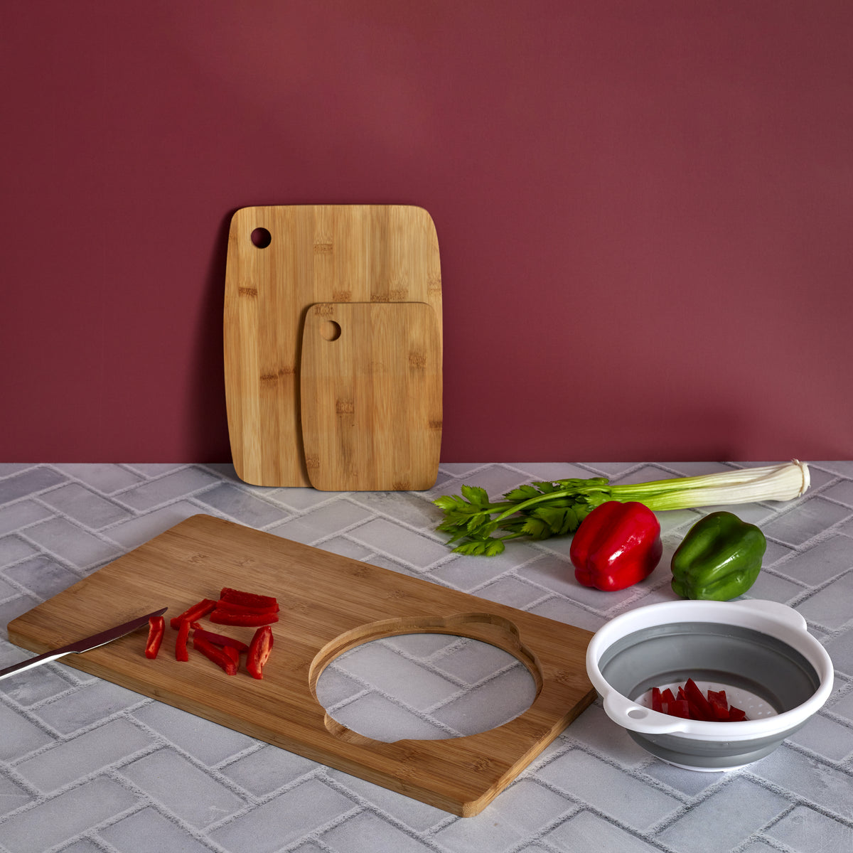Planche A Decouper Bambou Passoire Integree