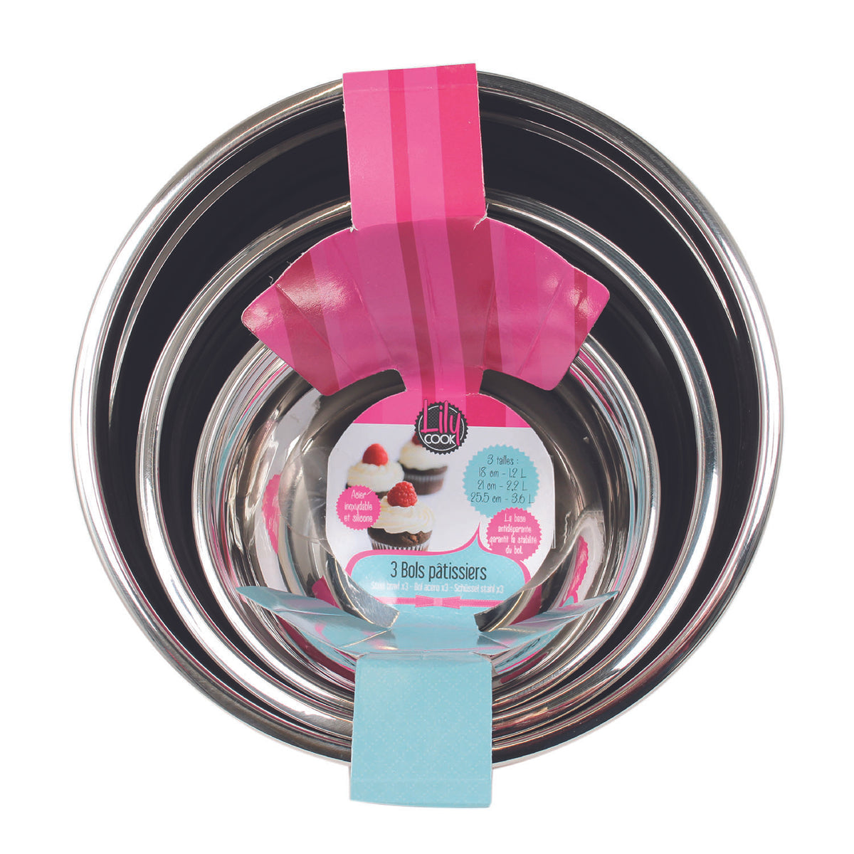 Bol Inox Gris X3