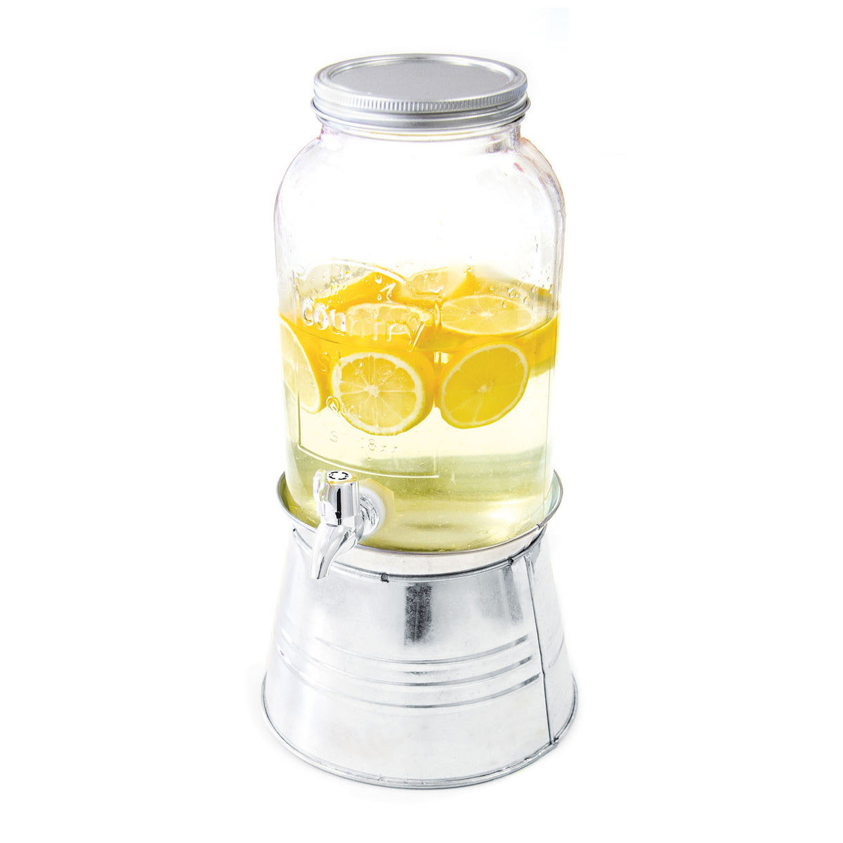 Fontaine A Boisson Verre Et Fer Blanc 3.75L