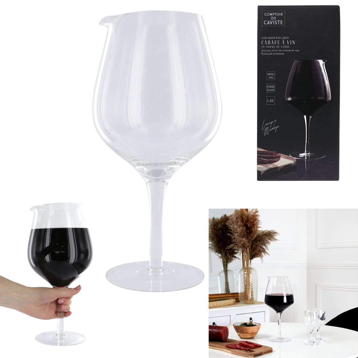 Carafe Vin Forme Verre 1.6L