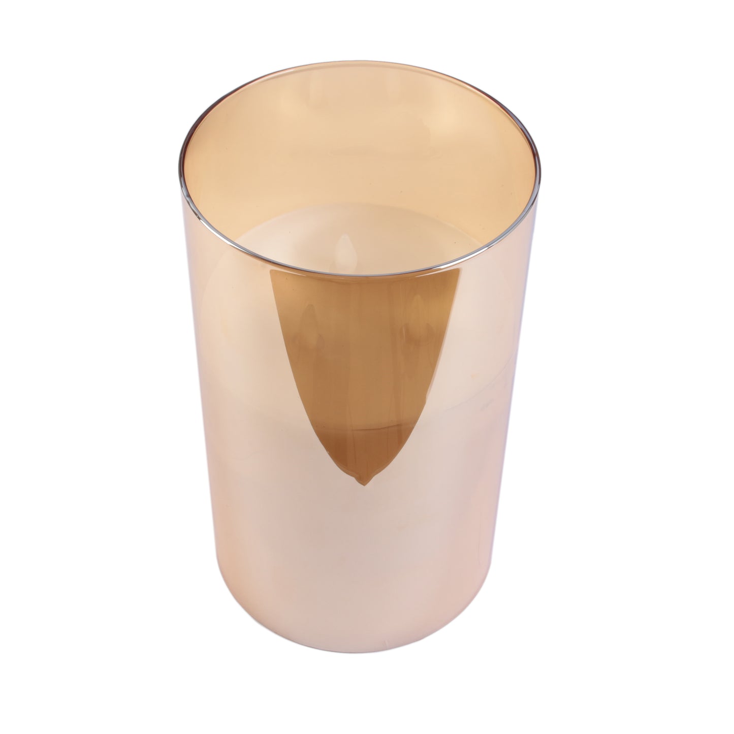 Bougie Led Verre Ambre 25X15Cm