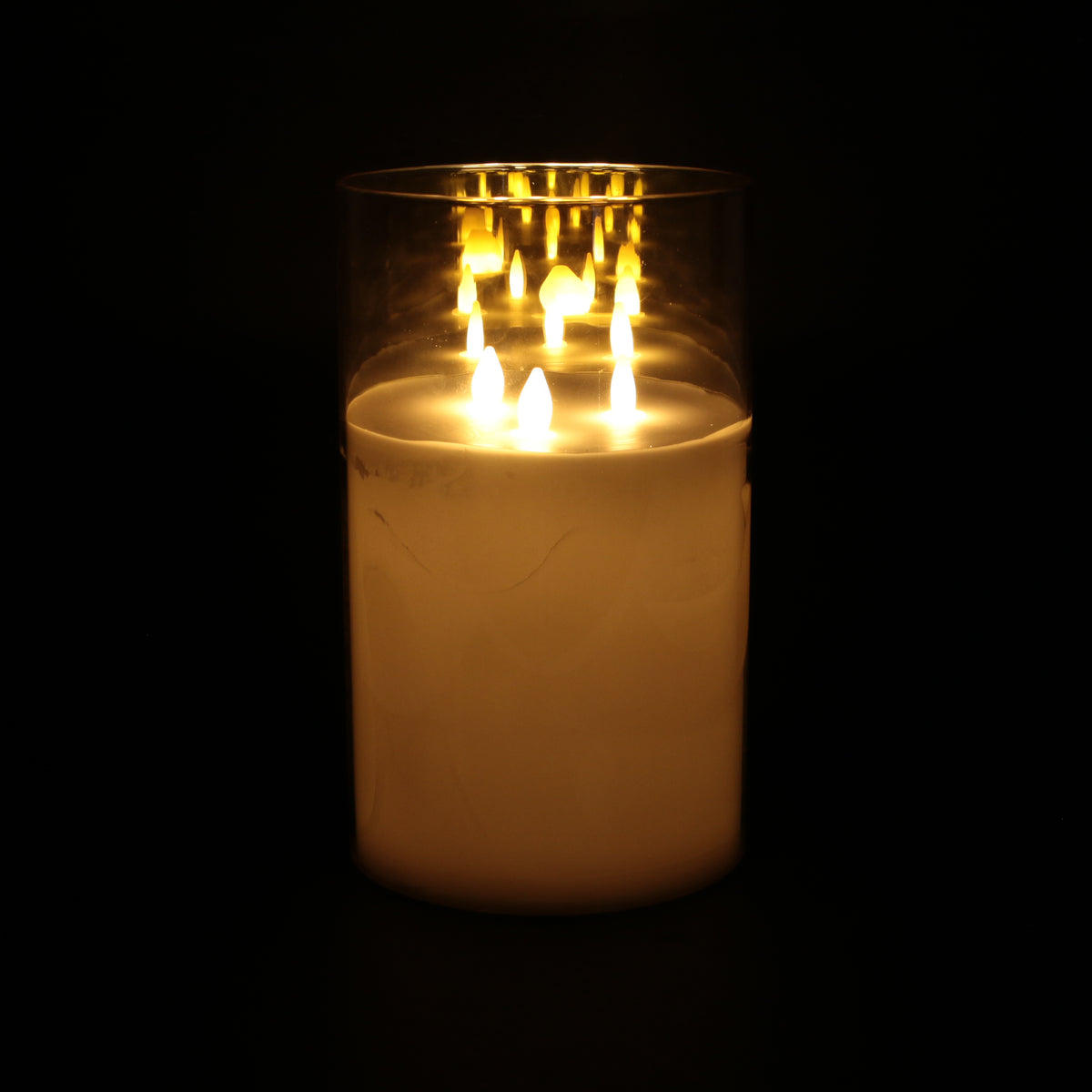 Bougie Led Verre Ambre 25X15Cm