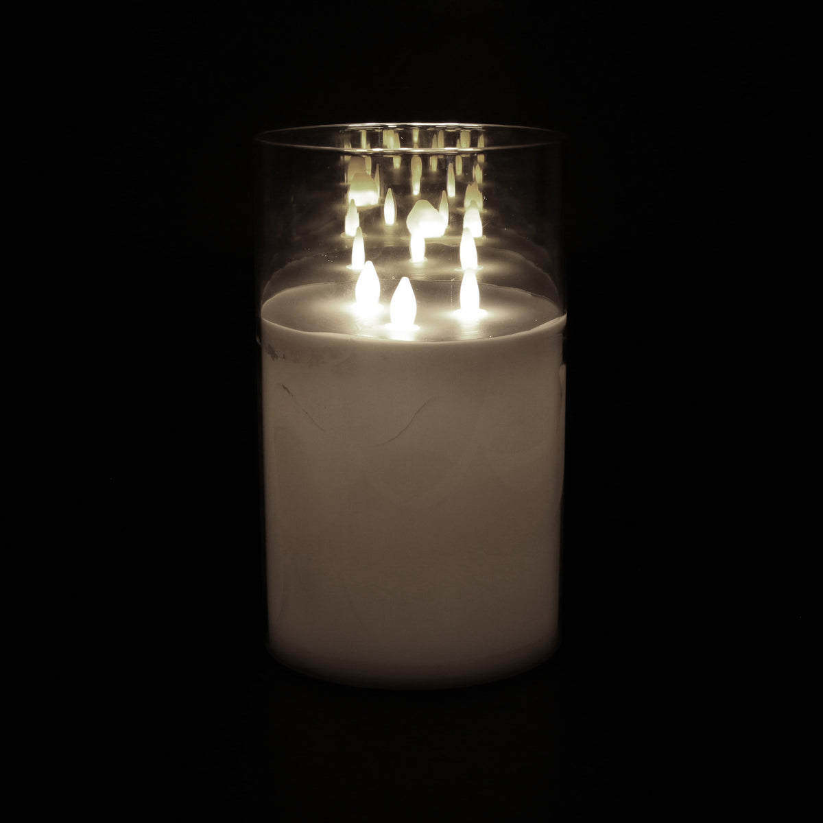 Bougie Led Verre Gris Fume 25X15Cm
