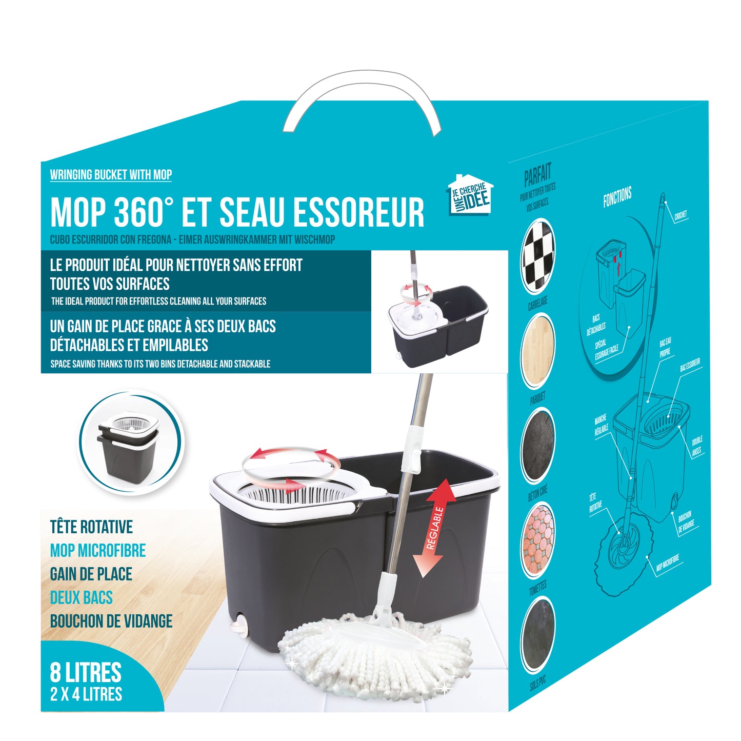 Seau Essoreur Avec Balai Mop