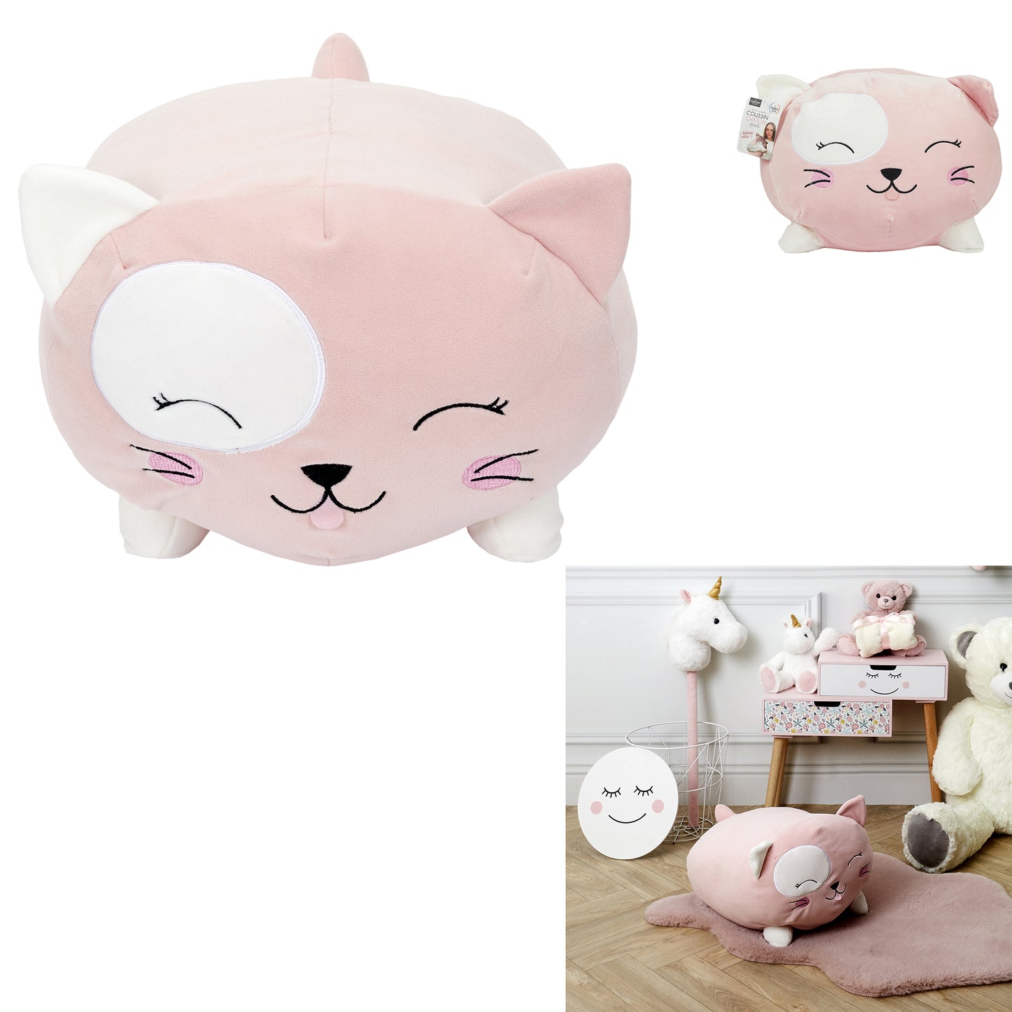 Peluche Coussin Chat