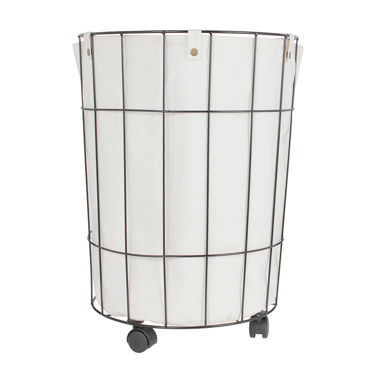 Panier Metal Filaire A Roulette Et Doublure
