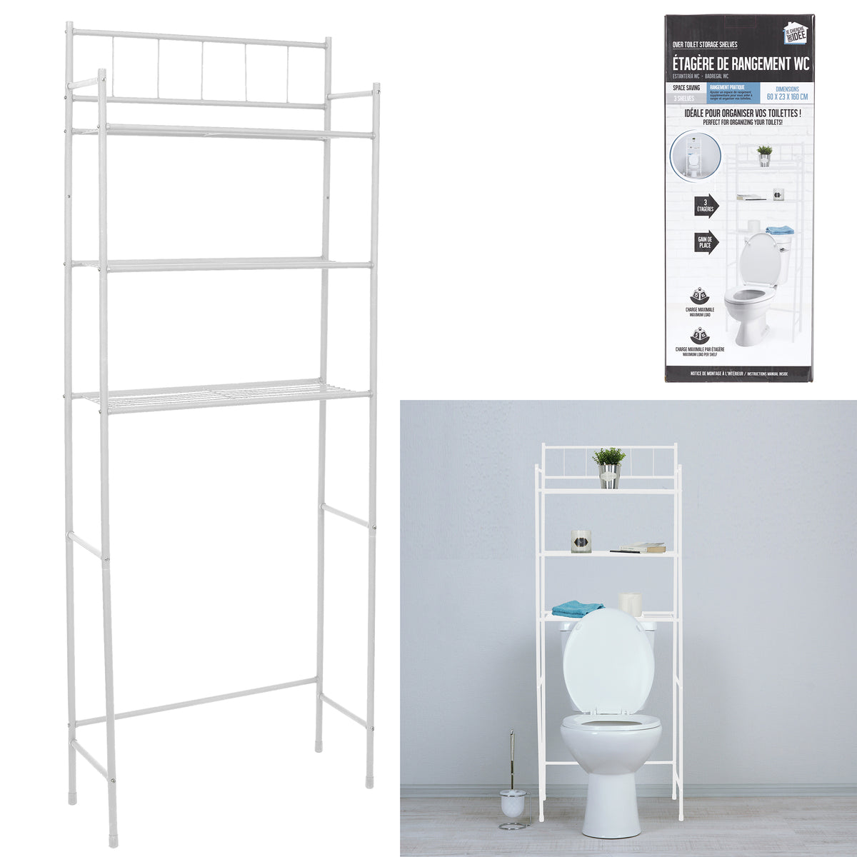 Etagere De Rangement Wc 160X60X23Cm