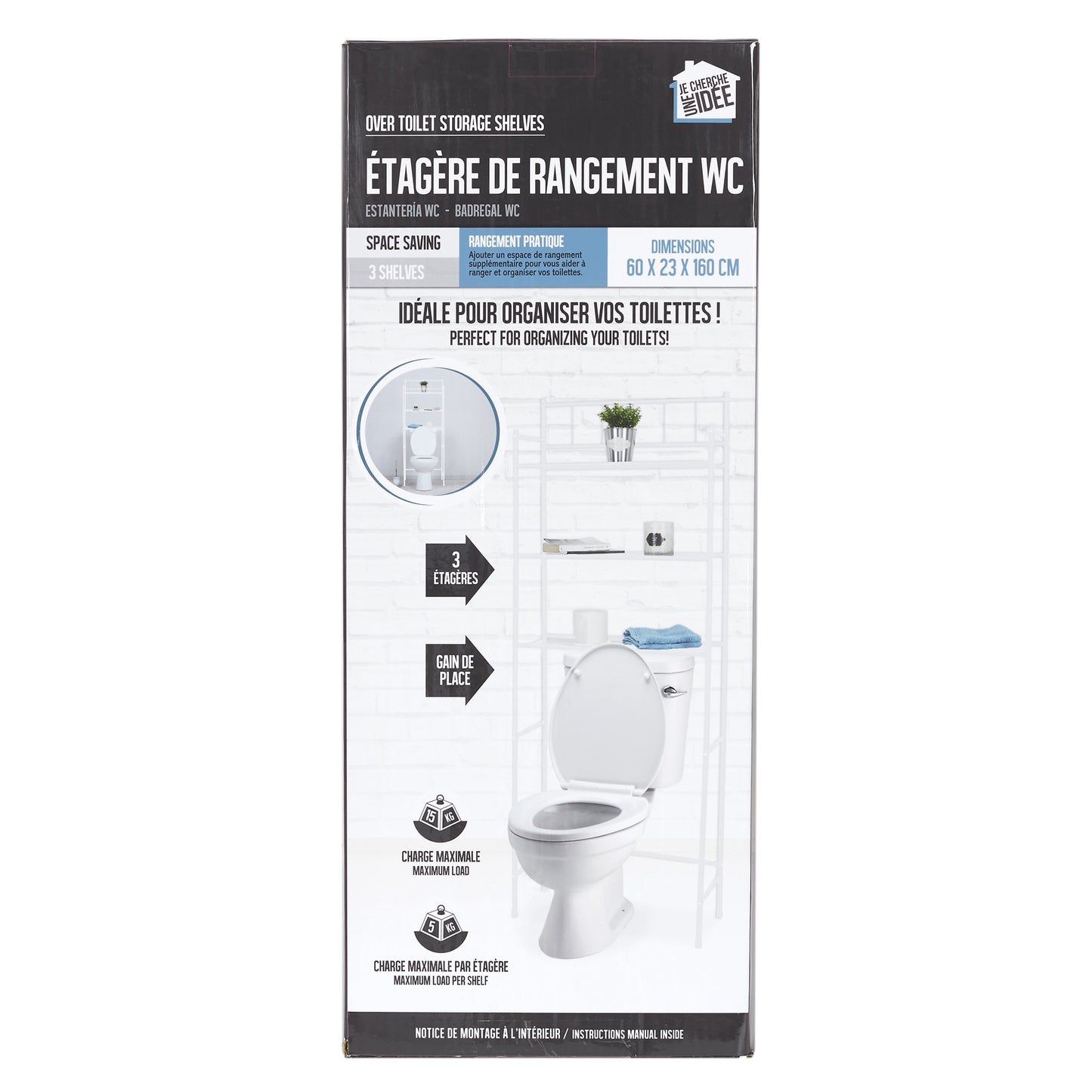 Etagere De Rangement Wc 160X60X23Cm