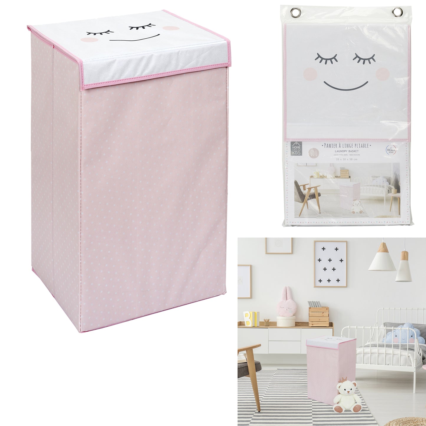 Panier A Linge Fille 35X30X58Cm